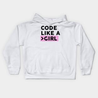 Code Like a Girl Kids Hoodie